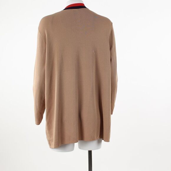 Anne Klein Plus Size Malibu Colorblocked Light Coffee Cardigan - Picture 3 of 5